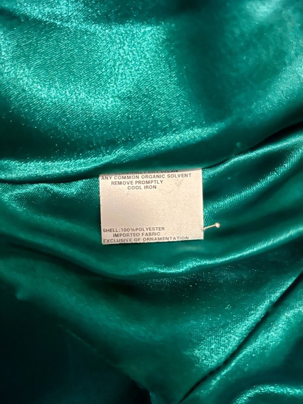 Jessica McClintock for Gunne Sax Halter Satin Gown, Emerald Green, Size 3/4 NWT - Picture 8 of 10